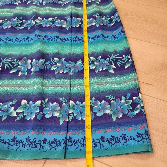 Sag Harbor Blue Waves Beachy Tropical Casual Sleeveless Dress Size 10P Short - Picture 8 of 8